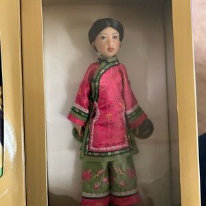 American Girl Doll in Vibrant Pink and Green Ensemble
